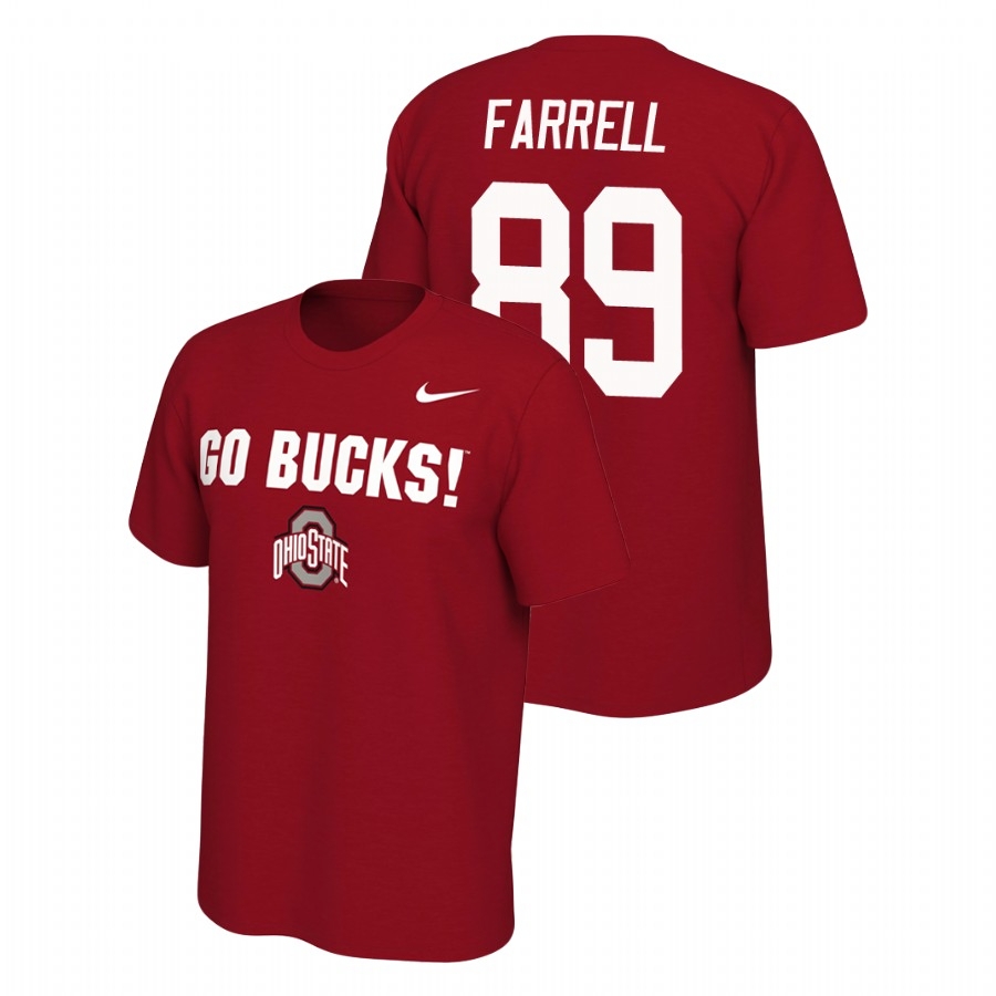Ohio State Buckeyes Men's NCAA Luke Farrell #89 Scarlet Nike Mantra College Football T-Shirt QAQ3349XE